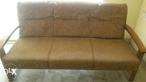Golden Fabric in Teakwood with 3+2 -Seater Sofa