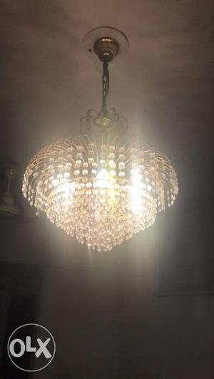 Gray Steel Chandelier made of expensive crystals