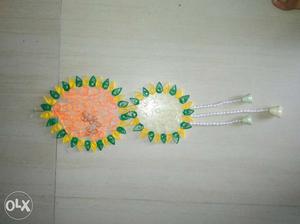 Green And Yellow Beaded Wall Decor