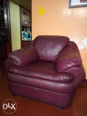Maroon Leather Sofa Chair