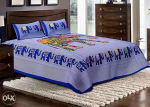 Multi-colored Elephant Print Bed Sheet Set