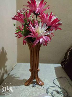 Potted Pink And White Artificial Flower Decor