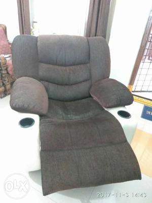 Recliner made with soft cloth.