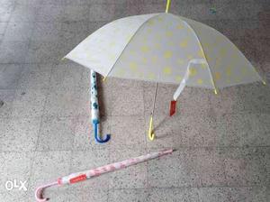 White And Yellow Floral Umbrella
