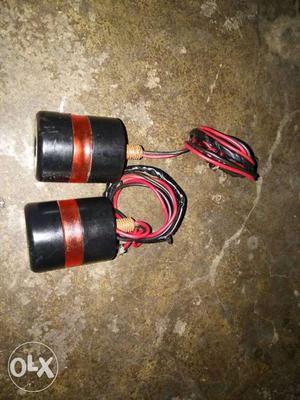 Black And Orange Corded Devices
