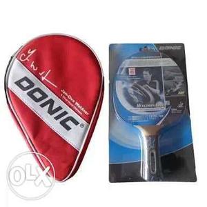 Black Donic Handle Ping Pong Paddle And Sleeve