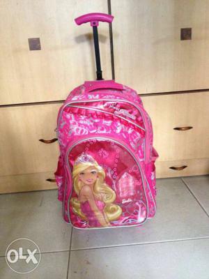 Branded Barbie strolly school bag as good as new.