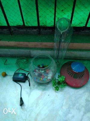 Fish Aquarium with accessories. Motor working and