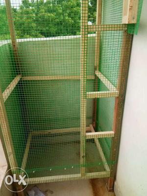 Green Mesh Plastic Pet Cage