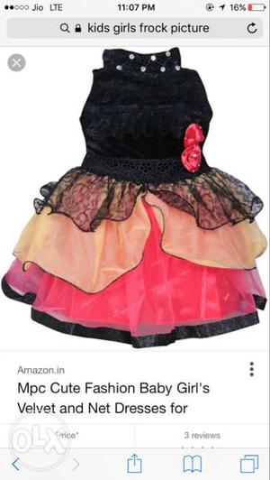 MPC Cute Fashion Baby Girl's Velvet And Net Dresses