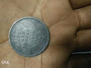 One Rupee India  Victoria Empress Silver Coin