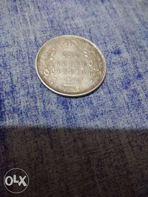 One Rupees Silver coin of King and Emperor