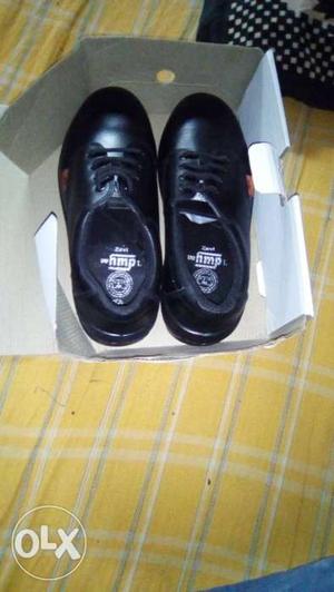 Pair Of Black Leather Shoes With Box