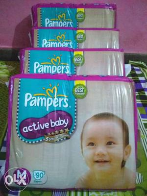 Pampers Active Baby Diapers Medium Size (90pc).. 4 Packets