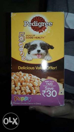 Pedigree Puppy Chicken Gravy (8 boxes worth Rs 320 each).