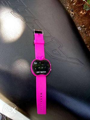 Pink Frame LED Watch