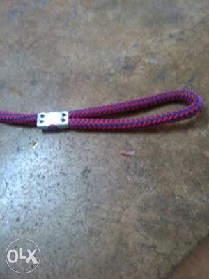 Purple And Pink Knit Bracelet