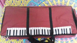 Red And White Piano Print Bag