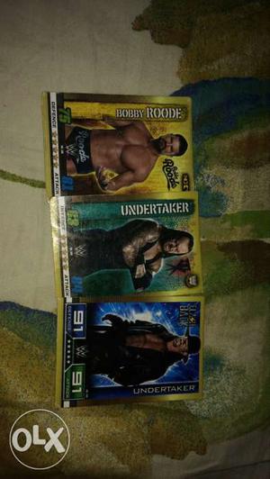 Three WWE Wrestling Trading Cards