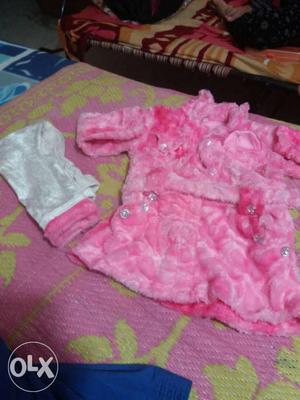 Toddler's 2 to 5 years girl Pink Fleece Coat