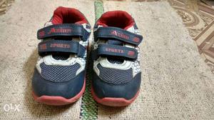 Toddler's Black-and-white Velcro Strap Shoe