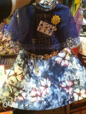 Toddler's Blue And Multicolored Floral Dres