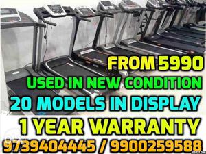 Used Motorised Treadmill with 1 year warranty 20 Machines