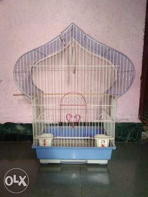 White And Blue Birdcage E