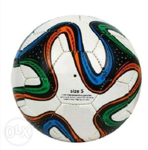 White, Black, And Green Soccer Ball.New ball not used
