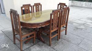 6 seated dining full wood fine quality.Reasonable