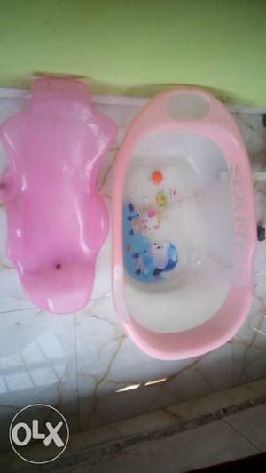 Baby's Pink Plastic Bathtub