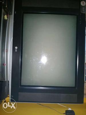 Black And Gray LG Widescreen CRT Television