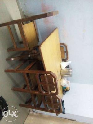 Brown Wooden Dining Set