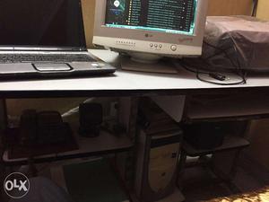 Computer table with two chairs