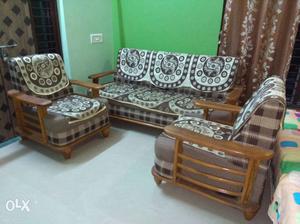 Sell original sag wood 3+1+1 sofa set