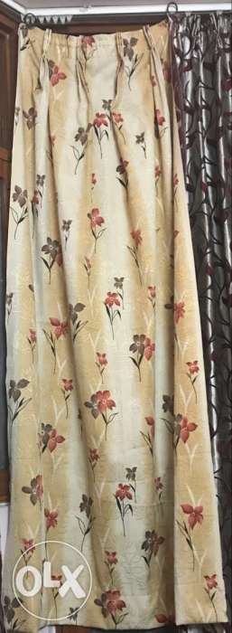 Ser of 16 curtains with rings (height 2.25 metres) in floral