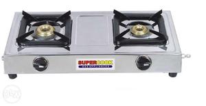 Silver And Black Two-burner Gas Stove
