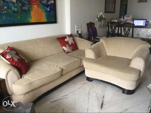 Teak Wood Sofa set + 2 pillows orig. cost 75k+