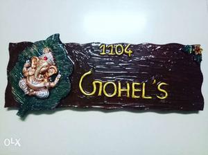 Wooden name plate