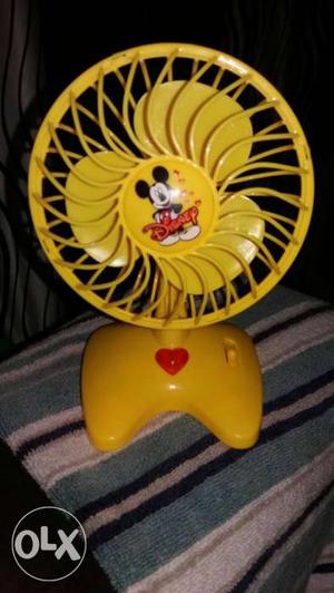 Yellow Disney Mickey Mouse Desk Fan