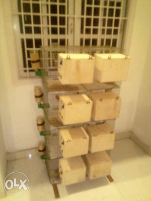 8 rack new cage with tray, nest box,