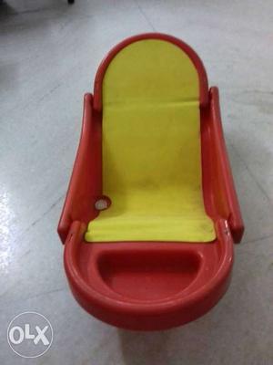 Baby's Red And Yellow Plastic Bather