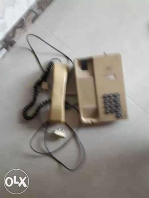 Beige Corded Telephone