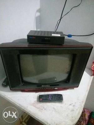 Black CRT TV With RC