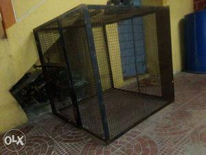 Black Metal Framed Pet Cage