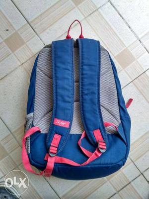 Blue Gray And Pink Backpack
