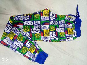 Green, Blue And White Star Wars Pants