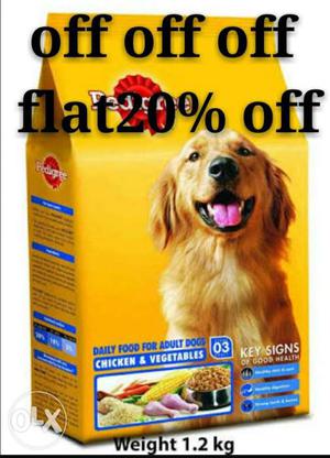 Pedigree dog food flat 20%off on MRP best price