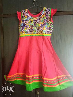 Pure cotton with embroidery & mirror work. color