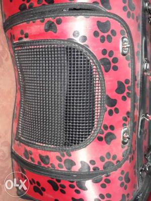 Red And Black Pet Carrier for immediate sale